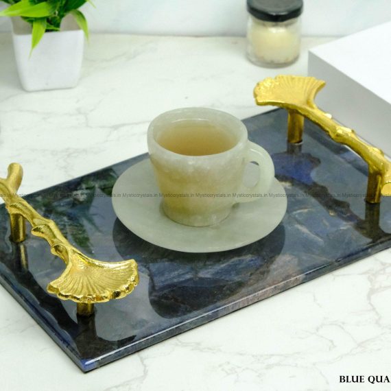 Blue Quartz Crystal Serving Tray