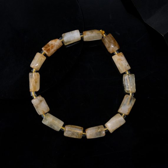 Citrine Pipe Shape Bead Bracelet