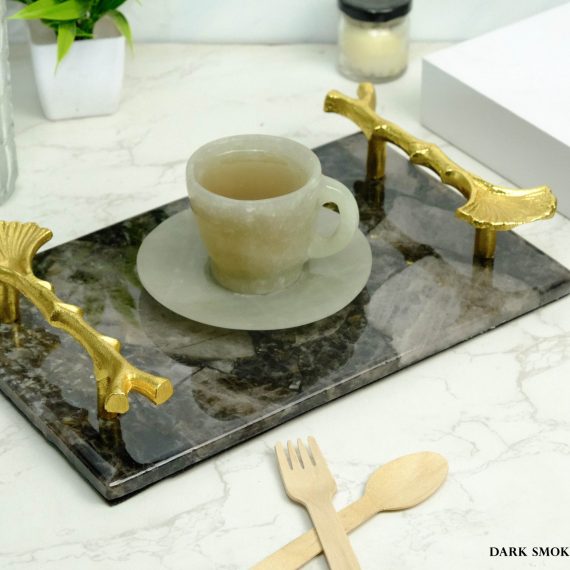 Dark Smoky Quartz Crystal Serving Tray