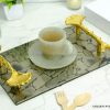 Golden Pyrite Crystal Serving Tray