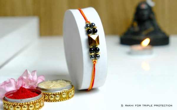 Crystal Rakhi for Triple Protection