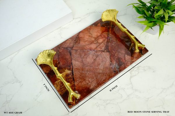 Red Moonstone Crystal Serving Tray