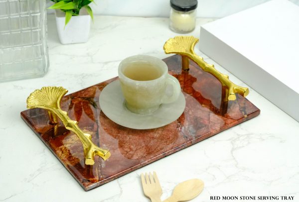 Red Moonstone Crystal Serving Tray