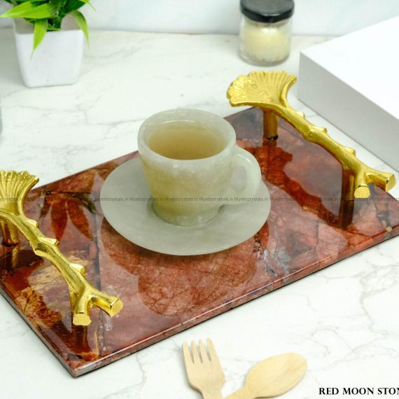 Red Moonstone Crystal Serving Tray
