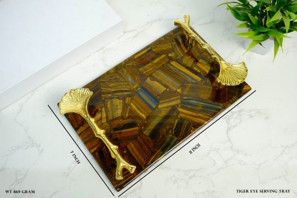 Tiger eye serving tray