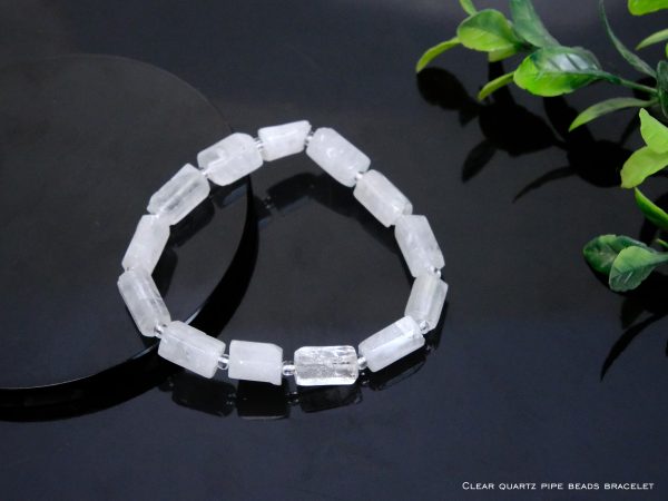 Clear Quartz Pipe Shape Bracelet