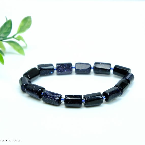 Blue Goldstone Pipe Shape Bracelet