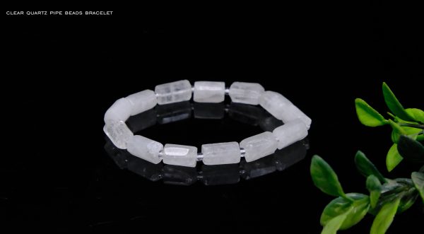 Clear Quartz Pipe Shape Bracelet