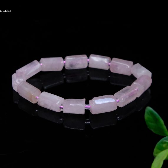 Rose Quartz Pipe Shape Bracelet