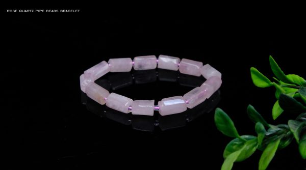 Rose Quartz Pipe Shape Bracelet