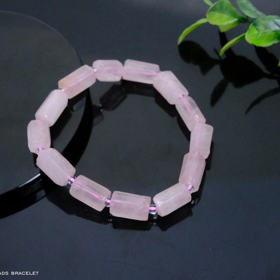 Rose Quartz Pipe Shape Bracelet