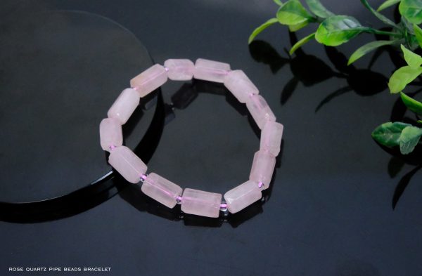 Rose Quartz Pipe Shape Bracelet