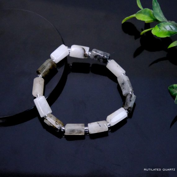 Rutilated Quartz Pipe Shape Bracelet
