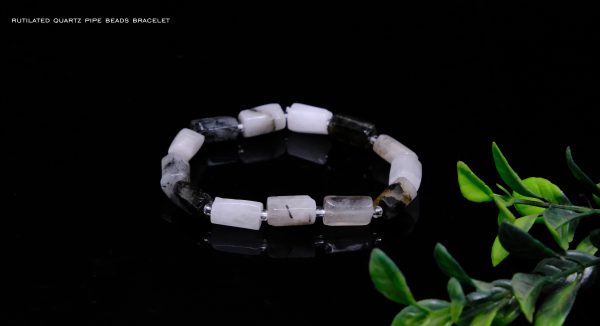 Rutilated Quartz Pipe Shape Bracelet