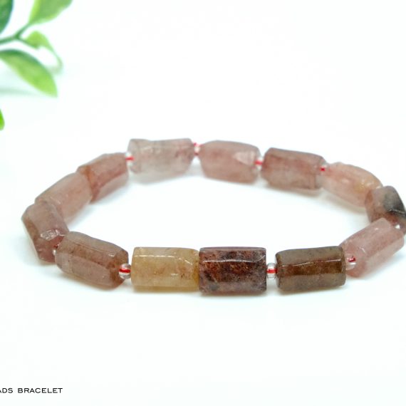 Strawberry Quartz Pipe Shape Bracelet