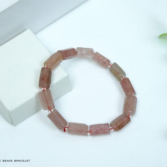 Strawberry Quartz Pipe Shape Bracelet