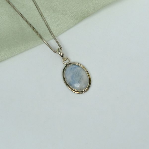 Blue scheelite Pure Silver Pendant