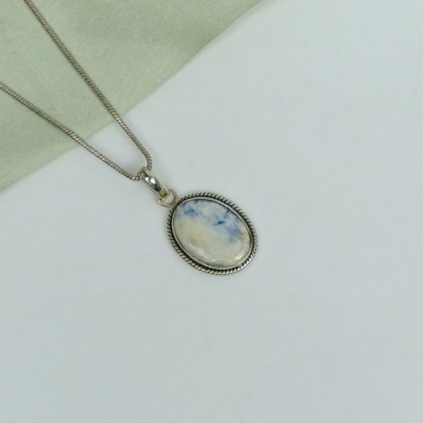 Blue scheelite Pure Silver Pendant