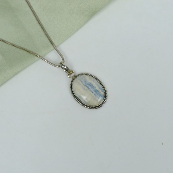 Blue scheelite Pure Silver Pendant