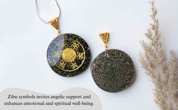 Golden Pyrite Zibu Symbol Pendant