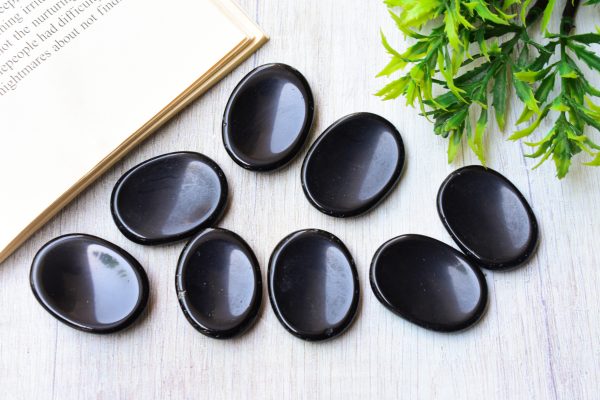 Black Agate Worry Stone
