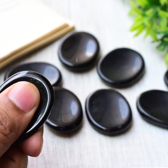 Black Agate Worry Stone