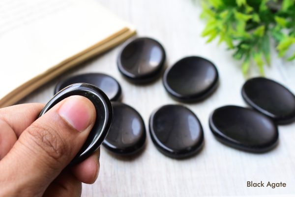 Black Agate Worry Stone