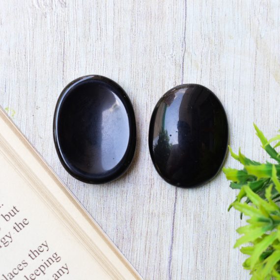 Black Agate Worry Stone