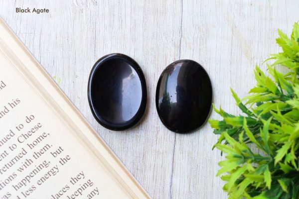 Black Agate Worry Stone