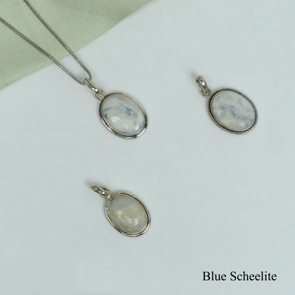 Blue scheelite Pure Silver Pendant