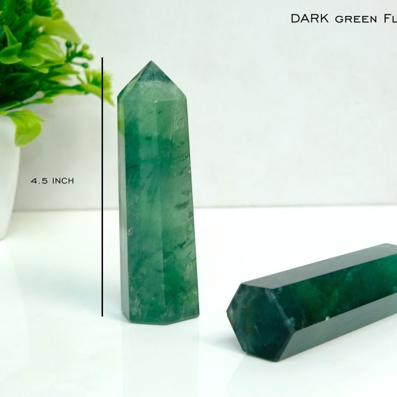 Dark Green Fluorite Crystal Obelisk
