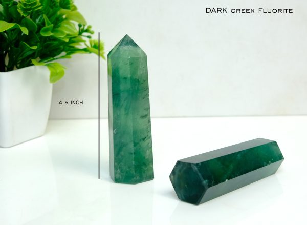 Dark Green Fluorite Crystal Obelisk