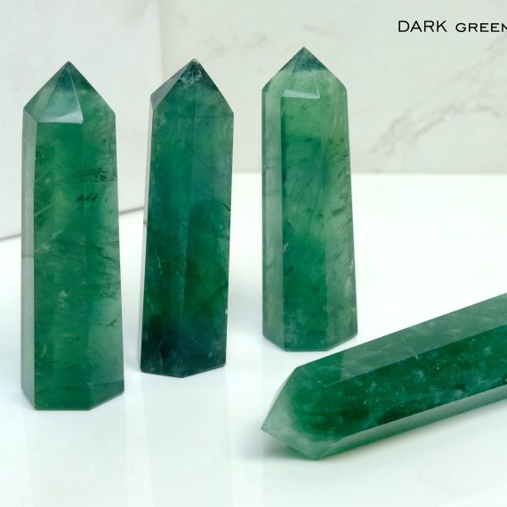 Dark Green Fluorite Crystal Obelisk