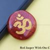Red Jasper Om Engraved Cabochon