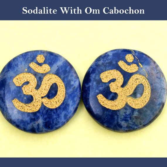 Sodalite Om Engraved Cabochon
