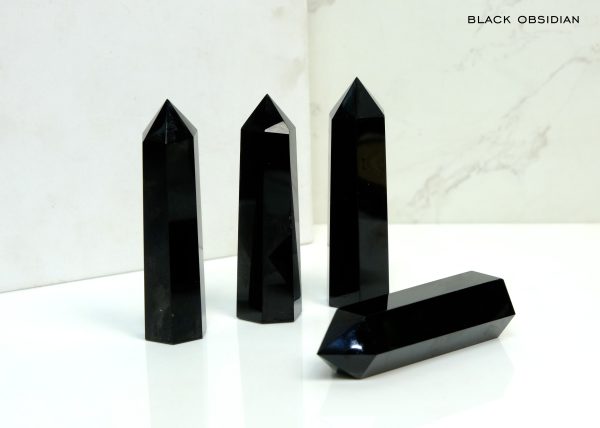 Black Obsidian Crystal Obelisk