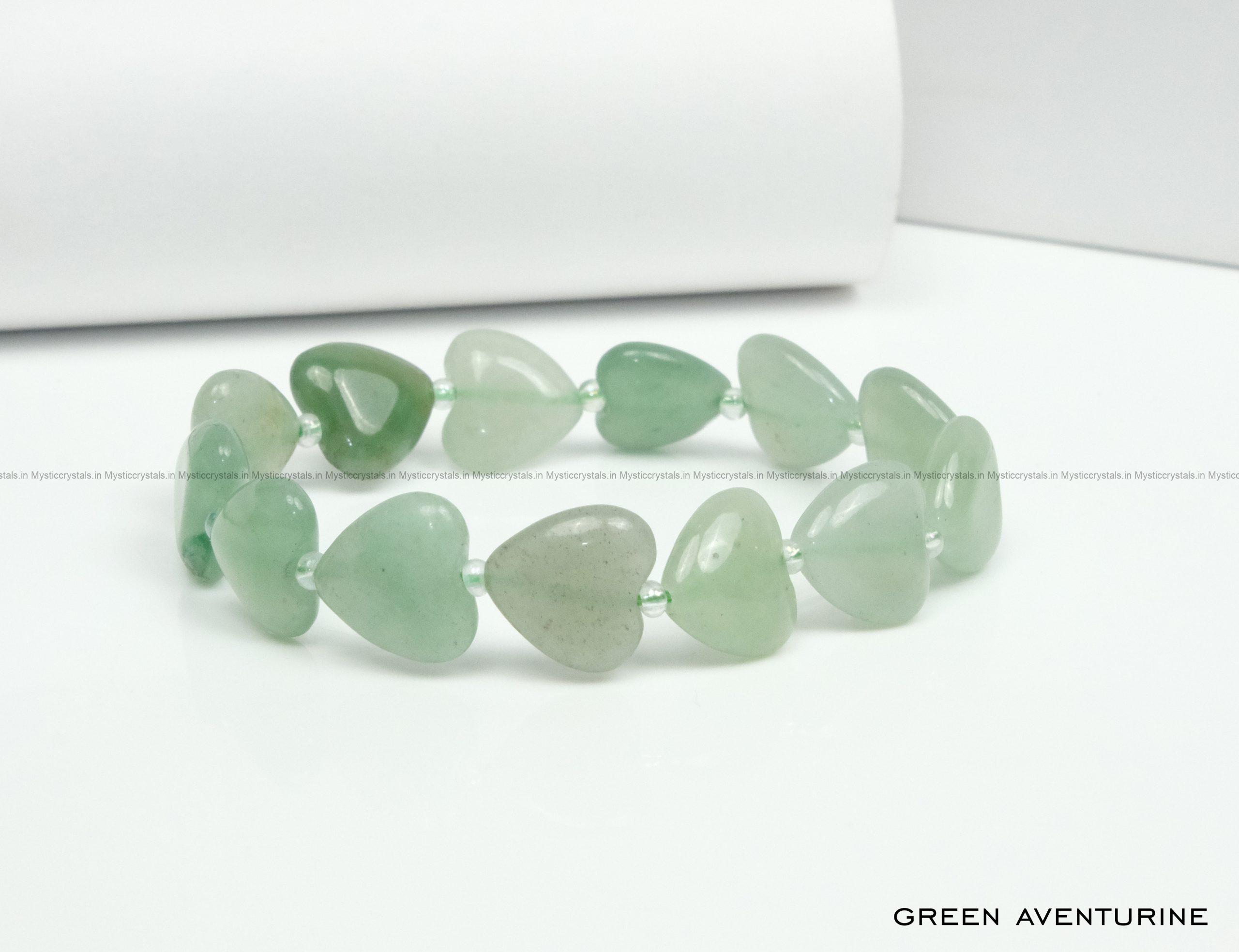 Green Aventurine Heart Shape Bead Bracelet
