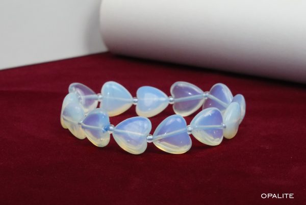 Opalite Heart Shape Bead Bracelet