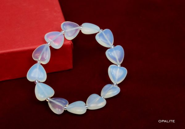 Opalite Heart Shape Bead Bracelet