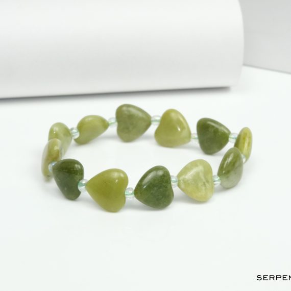 Serpentine Heart Shape Bead Bracelet