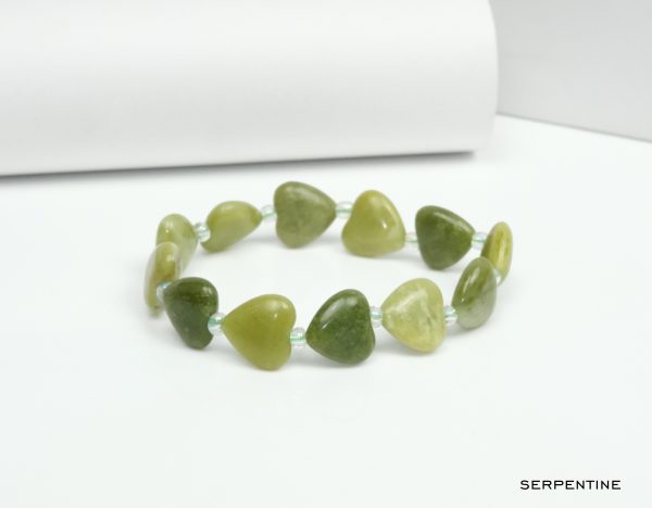 Serpentine Heart Shape Bead Bracelet