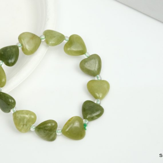 Serpentine Heart Shape Bead Bracelet