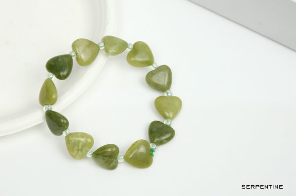 Serpentine Heart Shape Bead Bracelet