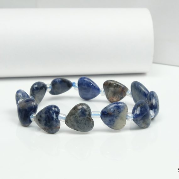 Sodalite Heart Shape Bead Bracelet