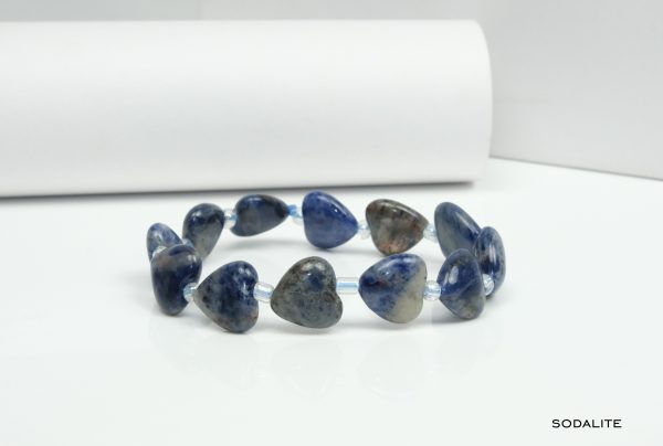 Sodalite Heart Shape Bead Bracelet