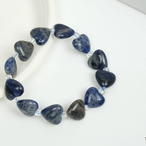 Sodalite Heart Shape Bead Bracelet
