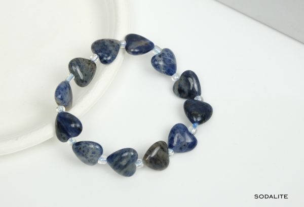 Sodalite Heart Shape Bead Bracelet