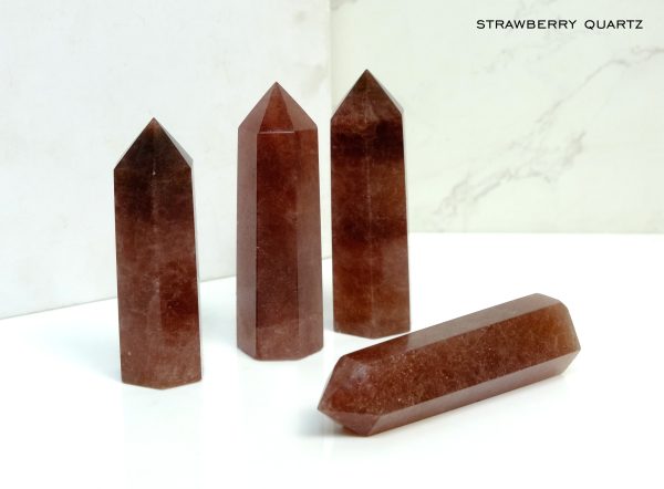 Strawberry Quartz Crystal Obelisk