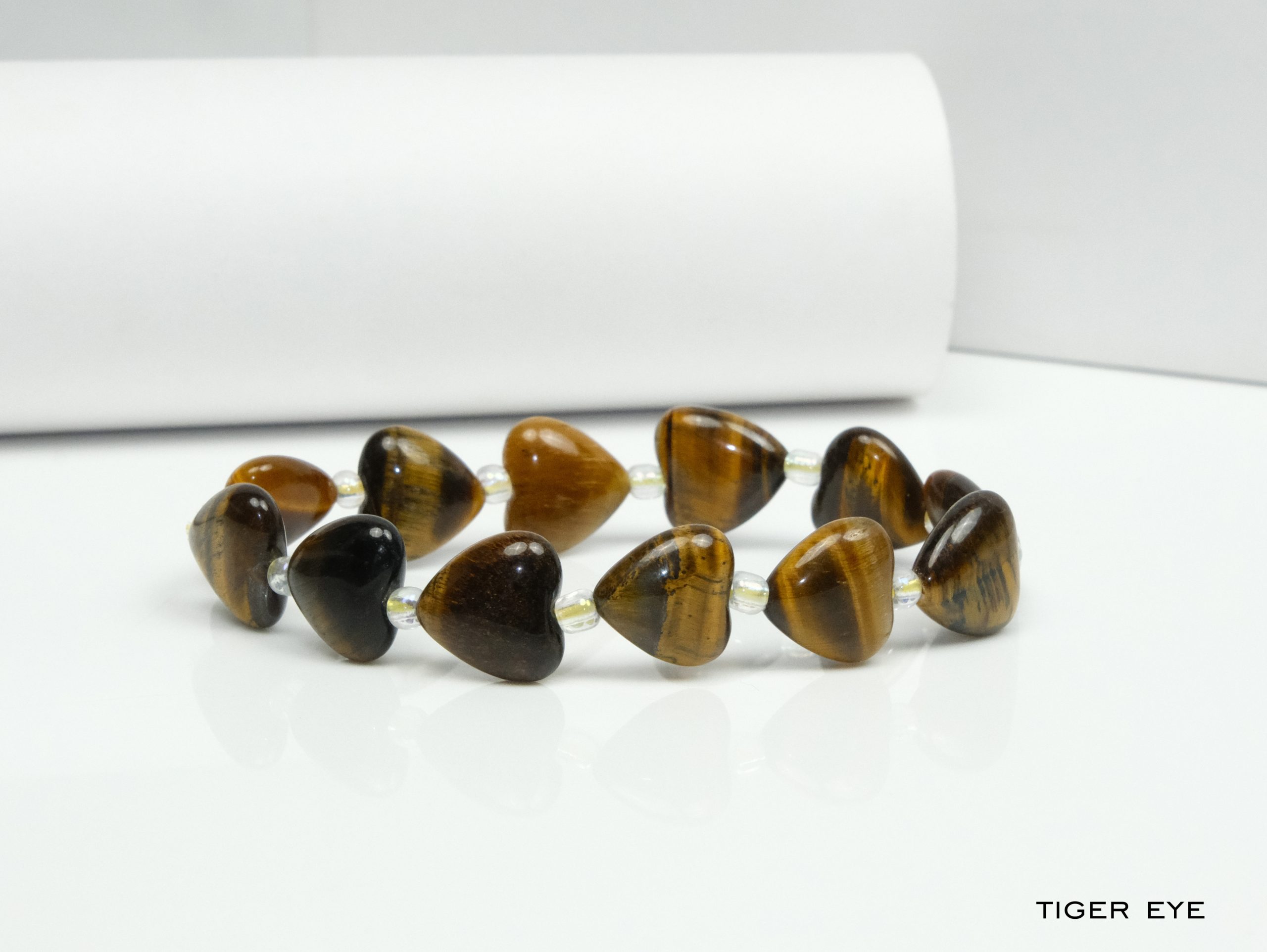 Tiger Eye Heart Shape Bead Bracelet