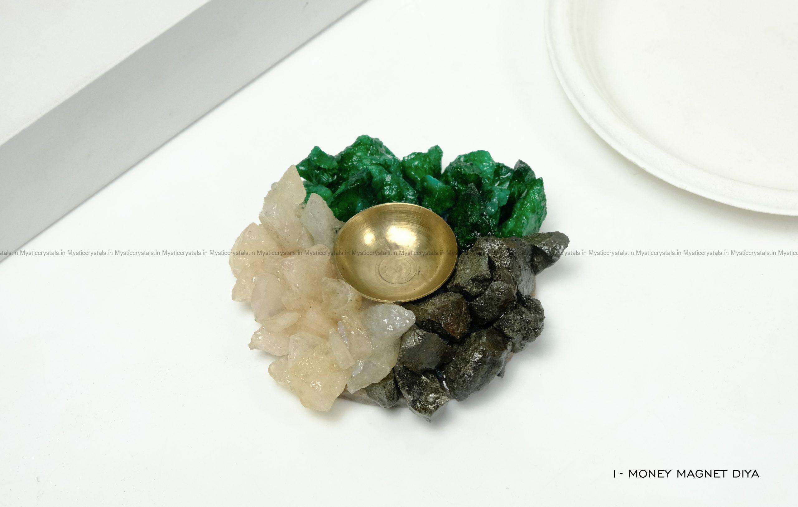 Money Magnet Crystal Diya for Wealth, Prosperity & Positive Vibes